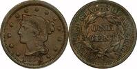 USA 1¢ Braided Hair Large Cent, 1853, 1¢, AU53 BN, PCGS -