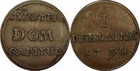 German States Pfennig German States, Munster; Cathedral chapter mint, 1790, Pfennig, VF -