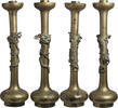 Japanese Japanese Pair of Meiji Bronze Dragon Candlesticks -