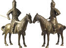 Chinese Chinese Late Qing Bronze Mounted Figure of Guan Yu -