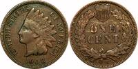 USA 1¢ Indian Cent, 1908-S, 1¢, F12 -