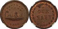 USA Token Exonumia, 1864 Civil War Token, Our Navy, Token, MS64 , NGC -