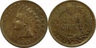 USA 1¢ Indian Cent, 1864, L On Ribbon, 1¢, EF40 -