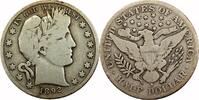 USA 50¢ Barber 50¢, 1892-S, 50¢, G-4 -