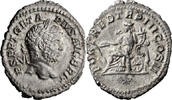 Ancient Roman Denarius Geta as Augustus. Denarius -