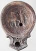 Roman Roman Oil Lamp with Horse and Figure -