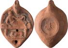Roman Roman Oil Lamp with Reclining Figure -