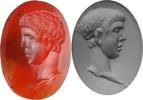 Roman Roman Carnelian Intaglio Depicting a Young Male -