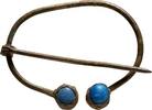 Viking Viking Silver Penannular Glass Knobbed Brooch -