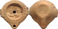 Roman Roman Terracotta Oil Lamp, Isis and Serapis -