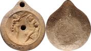 Roman Roman Oil Lamp with Symposium Scene -