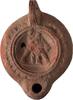 Roman Roman Oil Lamp with Gladiators -