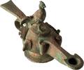 Persian Persian Seljuk Bronze Lidded Oil Lamp -