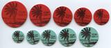 Keeling Cocos Island 1, 5, 10, 25, 50 Cents + 1,2,5, 10, 25 Rupees M#05 - Kompletter Satz Keeling Cocos Inseln 1968 Kunststoff-Token EF bis stempelfrisch
