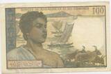 Komoren Comores 100 CFA Francs Banknote nd. 1963 GB792 - RAR Comoro Islands Geldschein Gebrauchte Erhaltung, Mittelknick