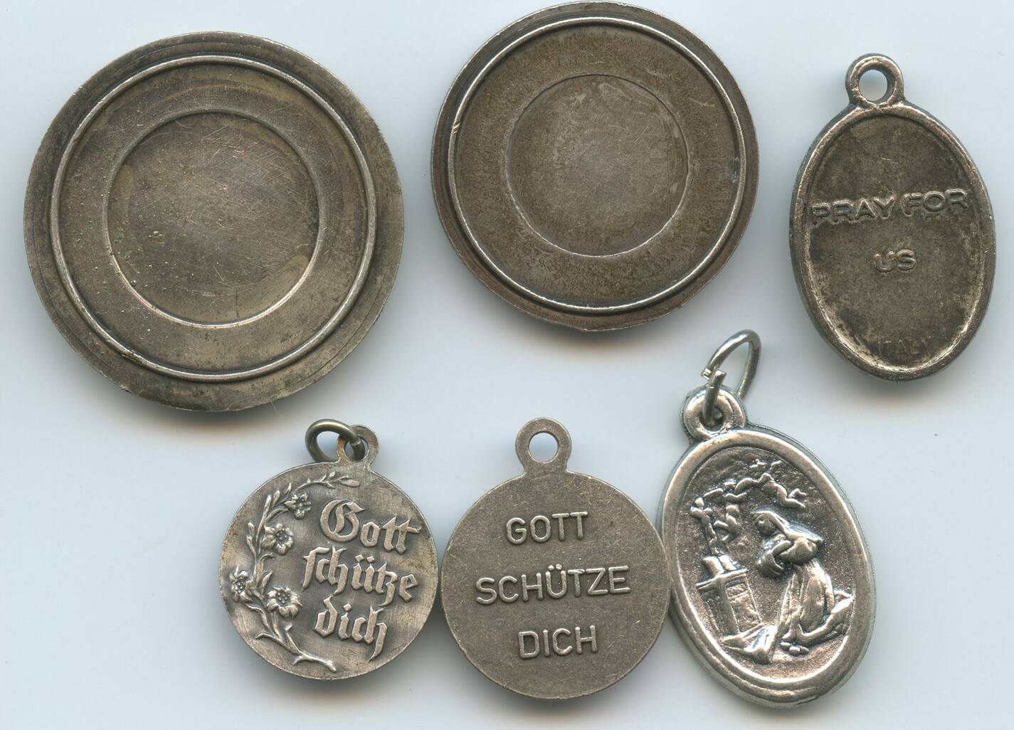 Religiöse Medaillen Lot 6 Stück Christophorus-Anhänger nd. vor 1950 GX1238  - Heiliger Christophorus Schutzmedaillen VF-EF