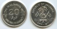Malediven 20 Rufiyaa Silber M#5009 - Fishes, Palm F.A.O. MORE FOOD FOR MANKIND Maldives -