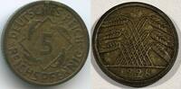 5 Reichspfennig 1926 E Muldenhütten Deutsches Reich Kaiserreich G10344 - RAR Germany Weimar Sehr Schön