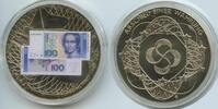 100 DM M967 - Medaille Abschied Mark Banknote Europäische Wäh. Farbauflage -