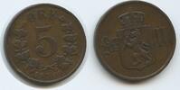 Norwegen 5 Öre (5 Øre) G2356 - Oscar II. 1872-1905 Norge Norway -