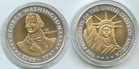 GY553 - Bimetallmedaille USA George Washington 1st President 1789-1797 -