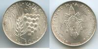500 Lire G1497 - Vatican City 1974-XII KM#123 Silver Wheat and grapes Paul VI. -