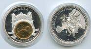 1 Cent GY805 - Medaille Inlay-Gedenkprägung mit Malta Goldüberzug -
