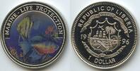 Liberia 1 Dollar PA014 - Marine Life Protection Multicolor Farbmünze -