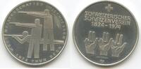 Schweiz Eidgenossenschaft Thun Bern Silbermedaille, Schützenmedaille GX1364 - Schweizerischer Schützenverein 1824-1974 Weltmeisterschaft im Schiessen -