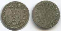 Bayern München 1/2 Batzen (2 Kreuzer) H1205 - RAR Maximilian I., als Kurfürst 1623-1651 -