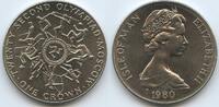 Isle of Man One Crown G0312 - Moskau Russland - Summer Olympics Moscow Russia - Queen Elizabeth II. -