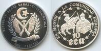 Saharawi Republic Westsahara 1000 Pesetas - 10 ECU Silber M#2054 - Emperor Karl V. & Charlemagne -
