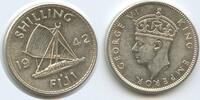 Fidschi-Inseln One Shilling Silber (1 Shilling) H0569 - Boot Kanu Outrigger King George VI. 1936-1952 Fiji -