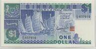 Gibraltar 1 Dollar GB655 - Banknote - Sha Chuan Chinese junk - Sentosa Satellite Earth Station -