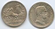 Italien Königreich 2 Lire M#5812 - Vittorio Emanuele III. - Quadriga with standing female Italy -