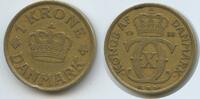 Dänemark 1 Krone G7419 - RARES JAHR - Christian X. 1912-1947 Denmark -