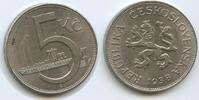 Tschechoslowakei 5 Korun G1804 - Czechoslovakia Czechoslovak Republic Czech lion -