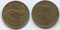 Großbritannien 1 Farthing G2259 - Zaunkönig Eurasian wren King George VI. Great Britain -