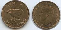 Großbritannien 1 Farthing G2212 - Zaunkönig Eurasian wren King Georg VI. 1936-1952 Great Britain -