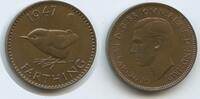 Großbritannien Great Britain United Kingdom 1 Farthing G2253 - Zaunkönig Eurasian wren King George VI. Great Britain -