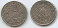 ½ Mark Silber 1908 E Muldenhütte Deutsches Reich Kaiserreich M#6820 - RAR Germany Empire Sehr Schön