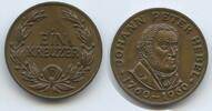 Deutschland Bundesrepublik Baden-Durlach Ein Kreuzer Medaille G13330 - Johann Peter Hebel 1760-1960 -