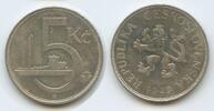 Tschechoslowakei 5 Korun Silber H0183 - Czechoslovakia Czechoslovak Republic Czech lion -