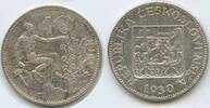 Tschechoslowakei 10 Korun Silber G0606 - Czechoslovakia Czechoslovak Republic Czech lion -