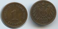 Deutsches Reich 1 Pfennig 1909 G Karlsruhe G9565 - Germany Empire Wilhelm II. VF-EF