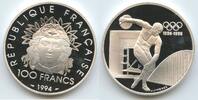 Frankreich France 100 Francs Silber G2407 - Diskus Olympic-Games 1896-1996, 100 Jahre Olympische Spiele der Neuzeit -