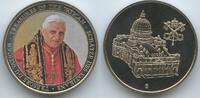 Vatikan Medaille Farbauflage GY120 - Schätze des Vatikans Papst Benedikt XVI. -