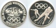 Österreich Tirol Austria Silbermedaille M#5715 - Innsbruck XII. Olympische Winterspiele 1976 Eisschnellauf -