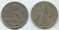 Tschechoslowakei 5 Korun Silber H0349 - Czechoslovakia Czechoslovak Republic Czech lion -