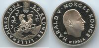 Norwegen 50 Kroner Silber GB1390 - Olympiade Lillehammer 1994 - 2 children on sled Norway -